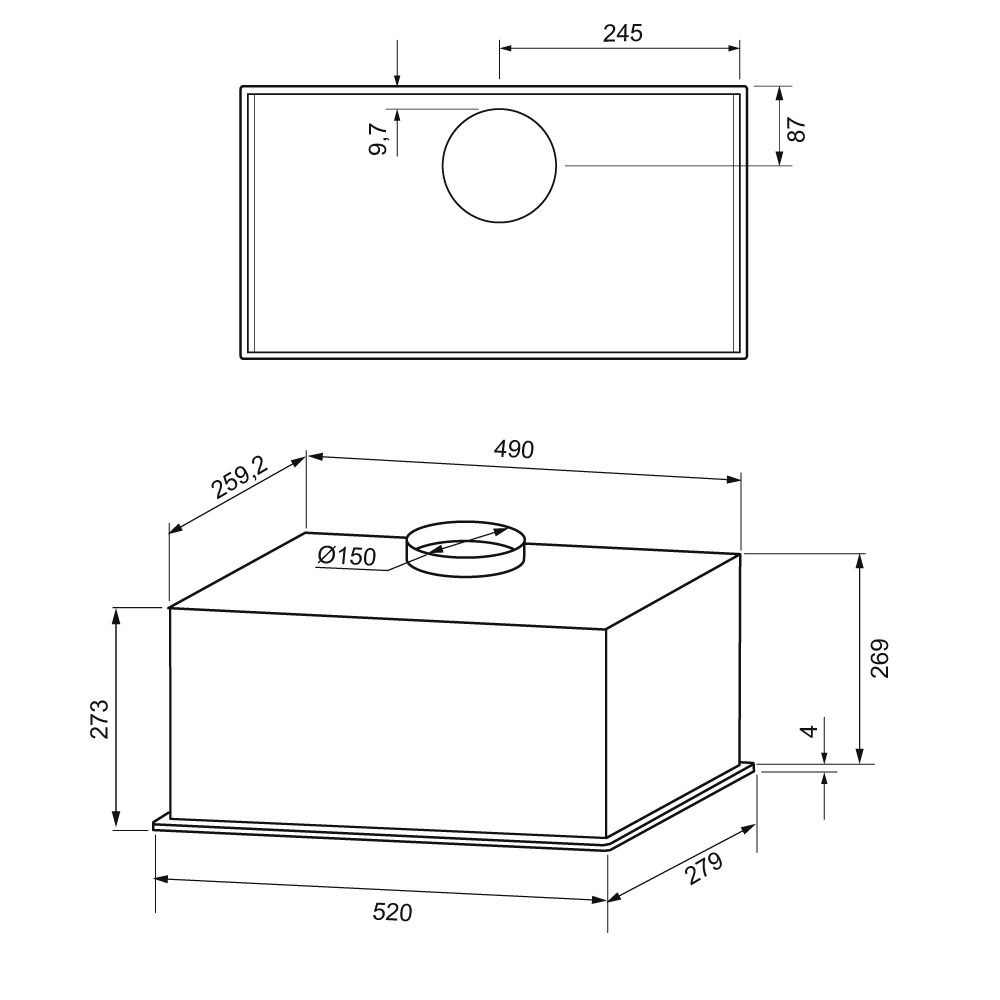 Вытяжка KRONA ARVEN 600 WHITE S
