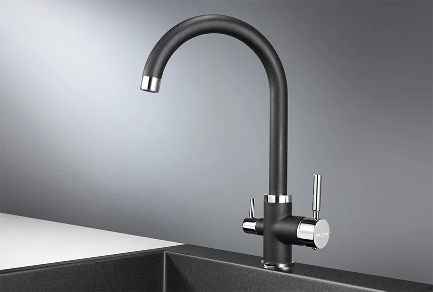 Смеситель кухонный KRONA BRUNNEN H270 1 BLACK