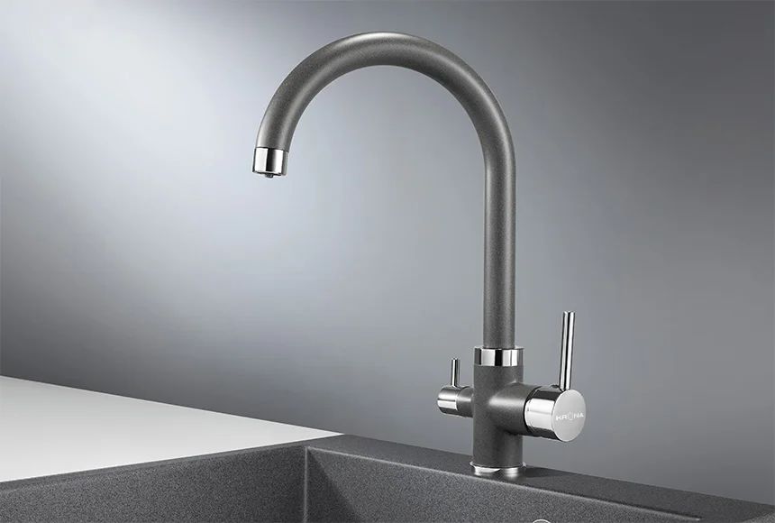 Смеситель кухонный KRONA BRUNNEN H270 1 GRAPHITE