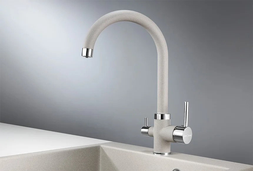 Смеситель кухонный KRONA BRUNNEN H270 1 GREY