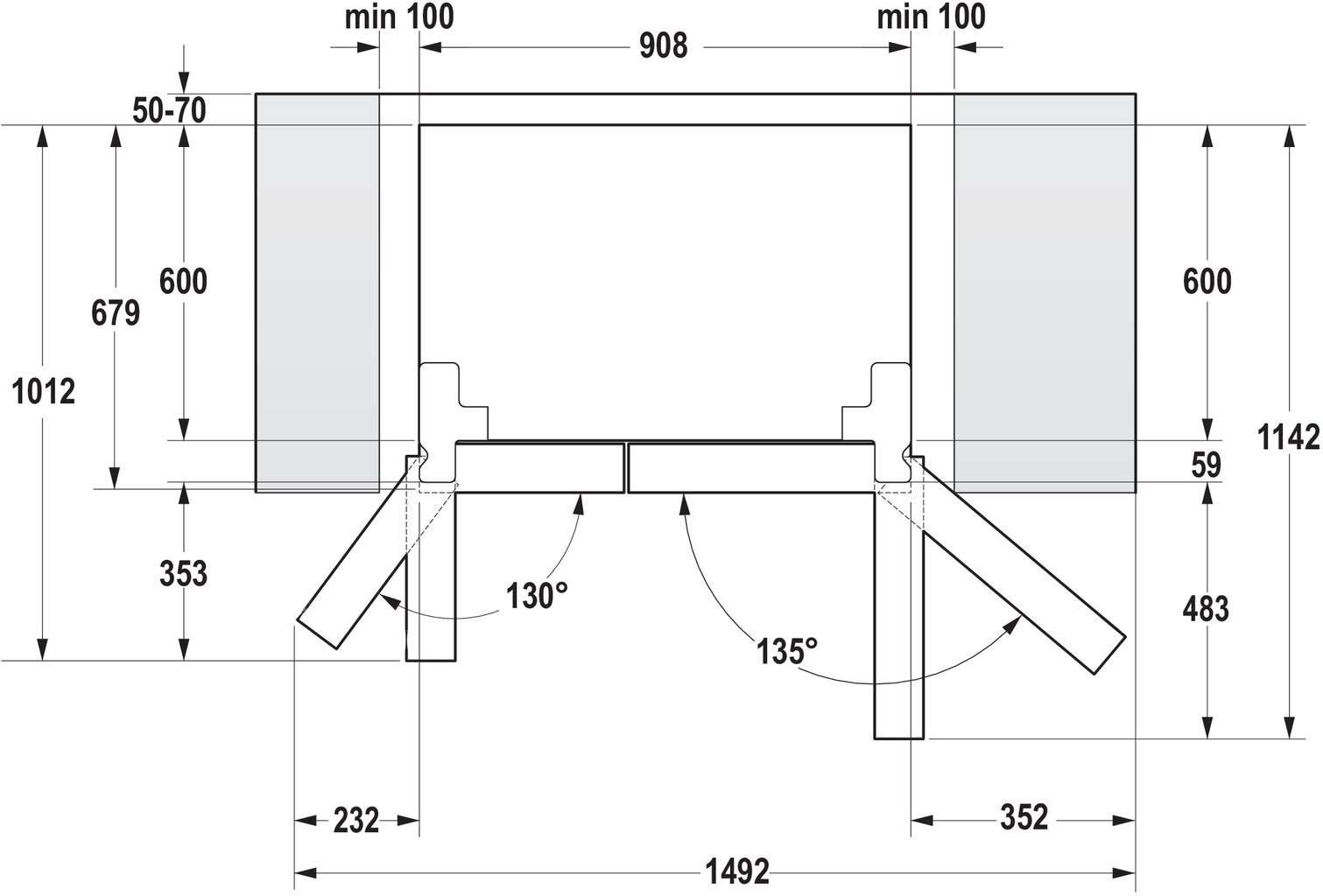 Холодильник SIDE BY SIDE Gorenje NRS9EVB