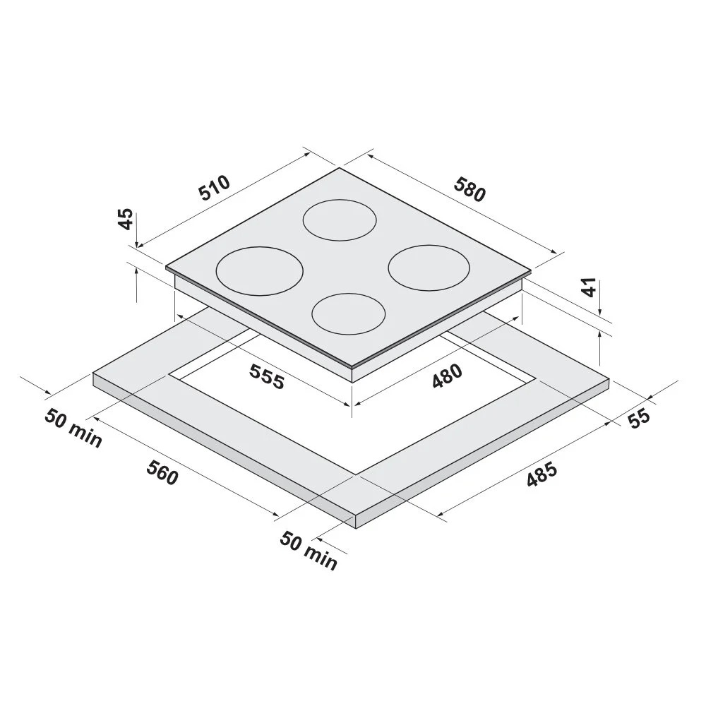 Панель KRONA LUNA 60 BL/S K