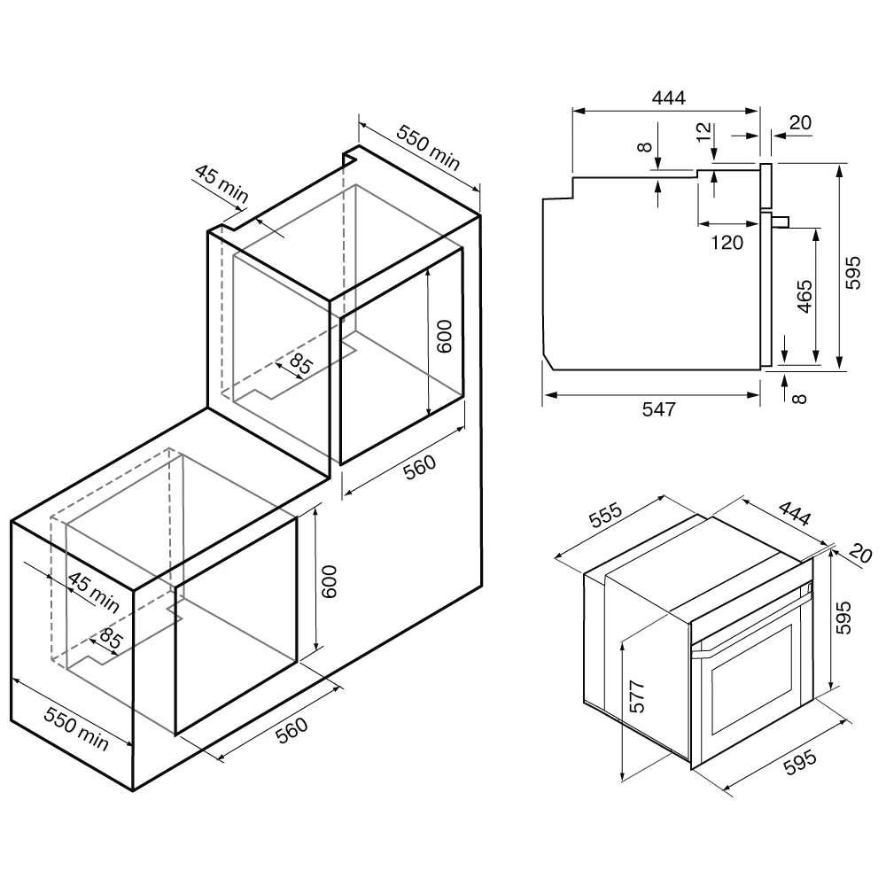 Духовка KRONA NEBULA steam 60 BL