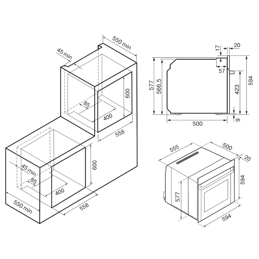 Духовой шкаф KRONA ONORE 60 WH G2