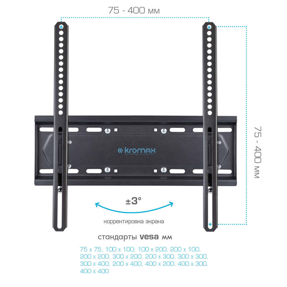 КРОНШТЕЙН KROMAX PIXIS-L-2 black