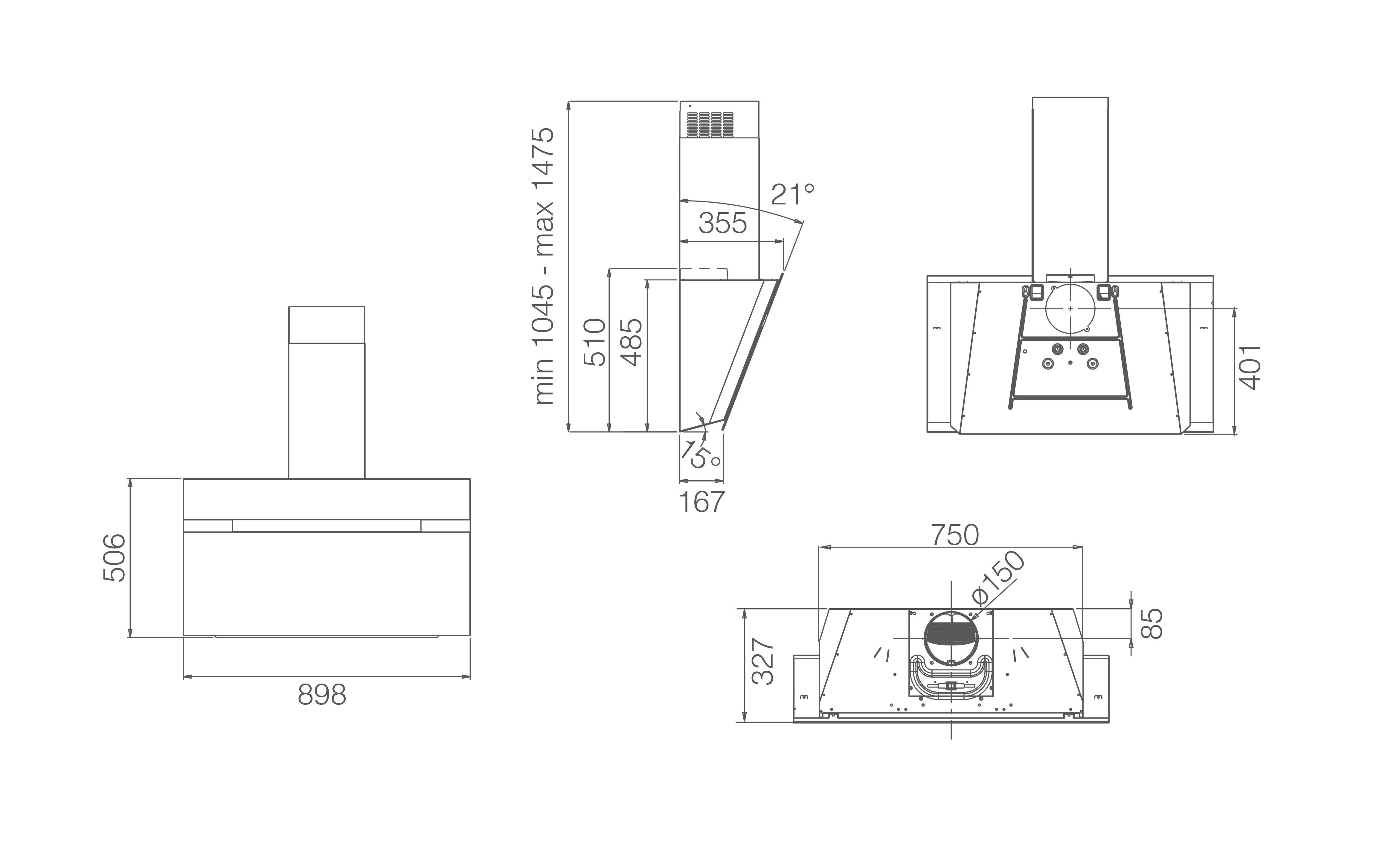 Вытяжка Elica STRIPE LUX @ BL/A/90