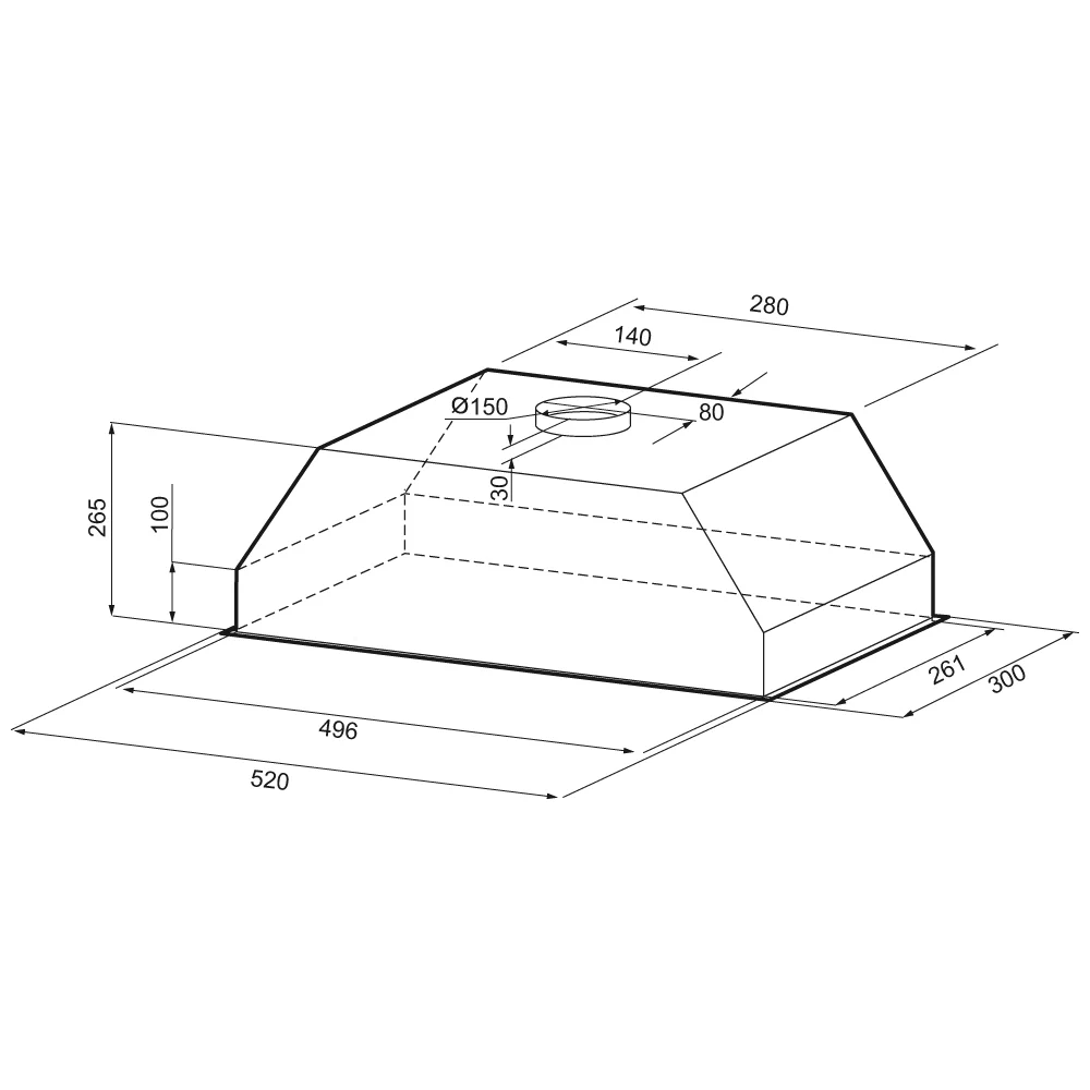 Вытяжка KRONA SVEN 600 BLACK SGC