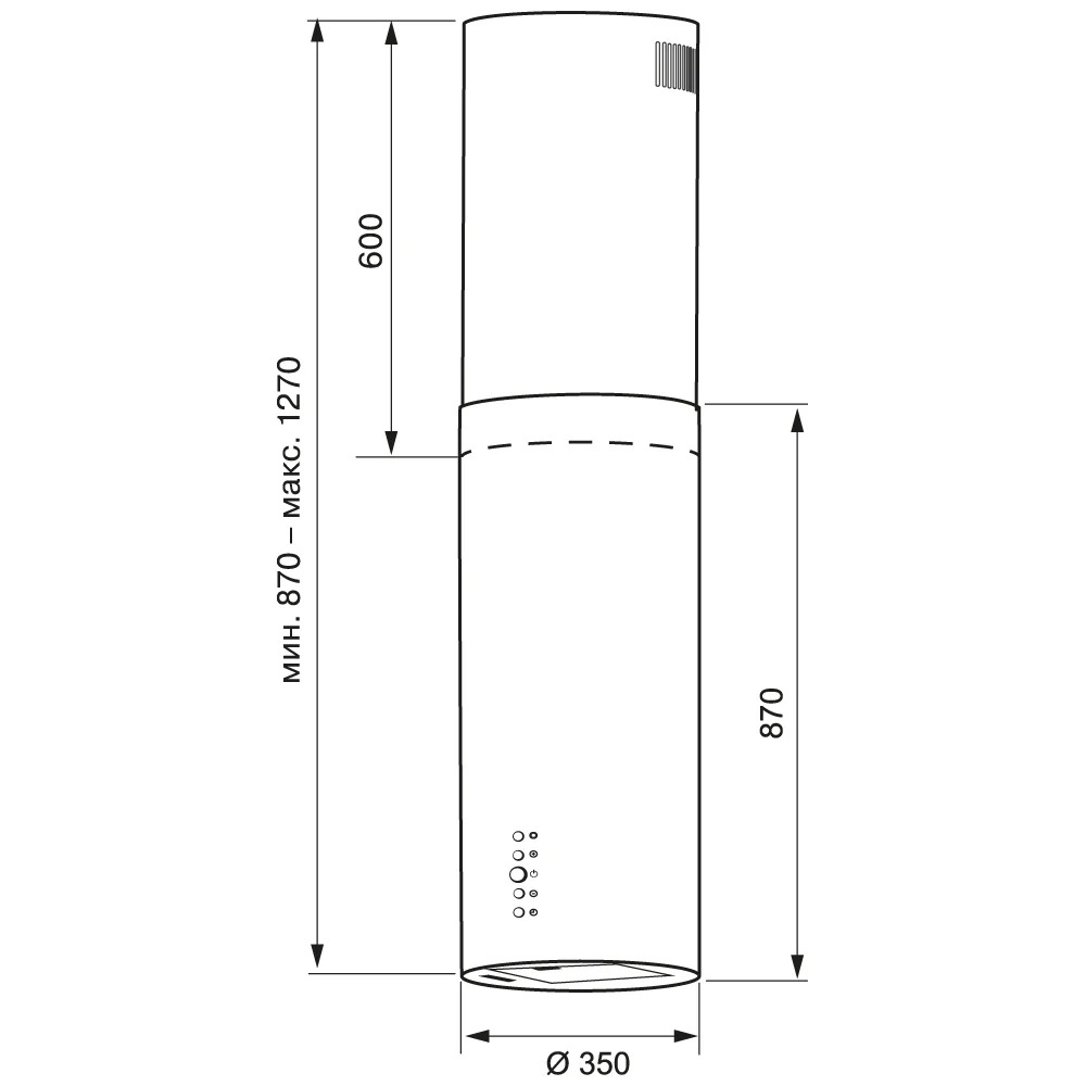 Вытяжка KRONA KRONA TINA ISOLA 350 BLACK 3P