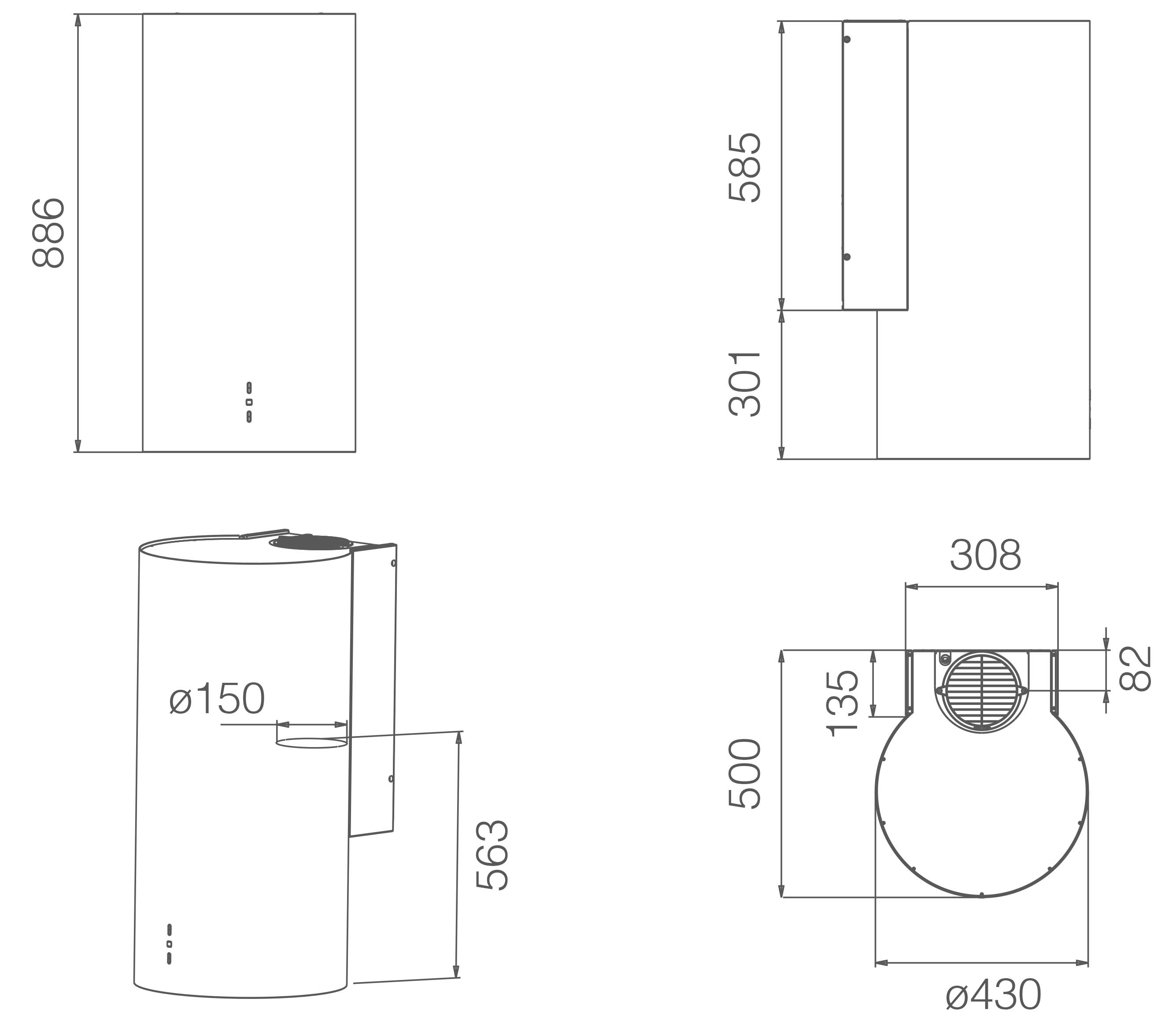 Вытяжка Elica TUBE PRO BL MAT/A/43
