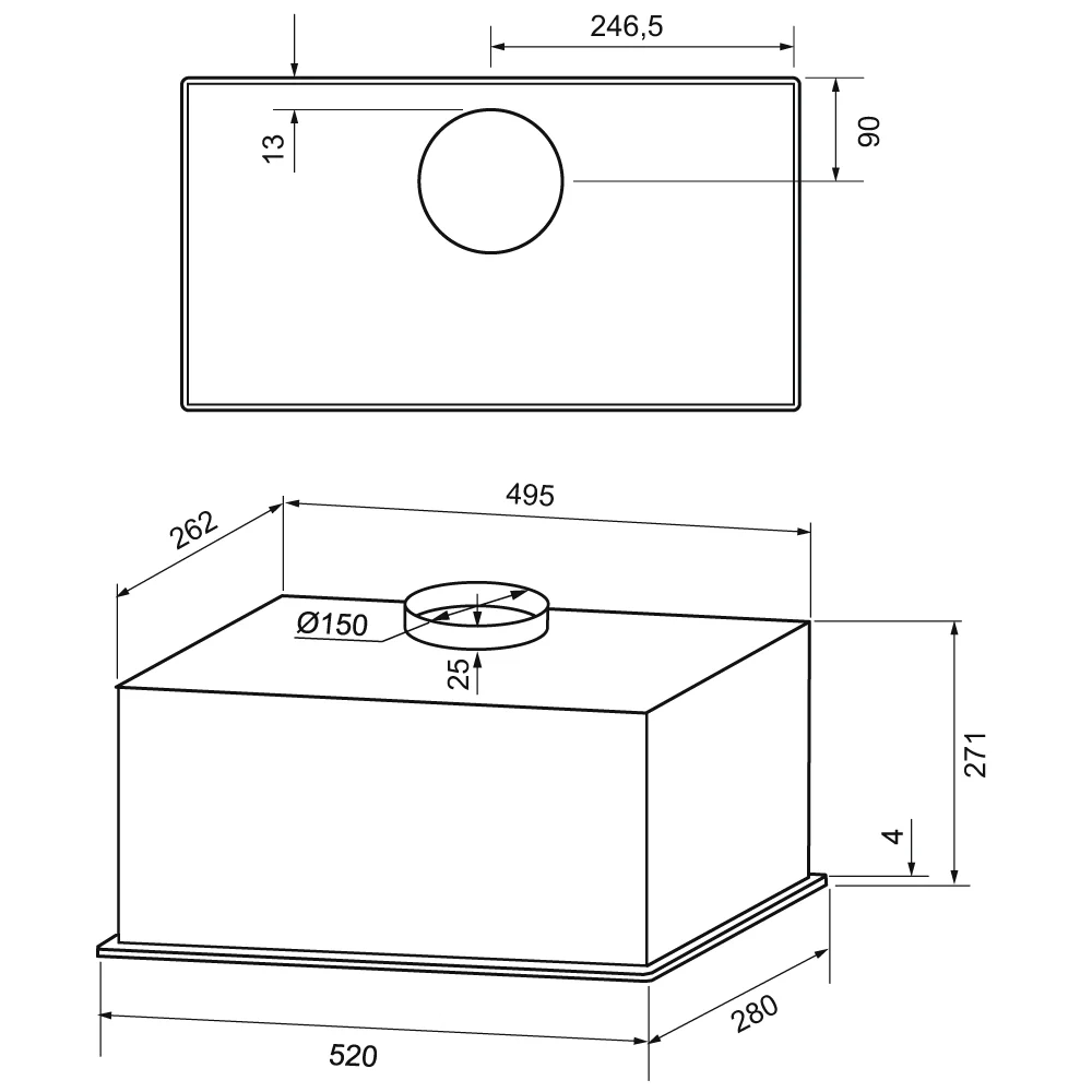 Вытяжка KRONA ZANDER 600DN BLACK S