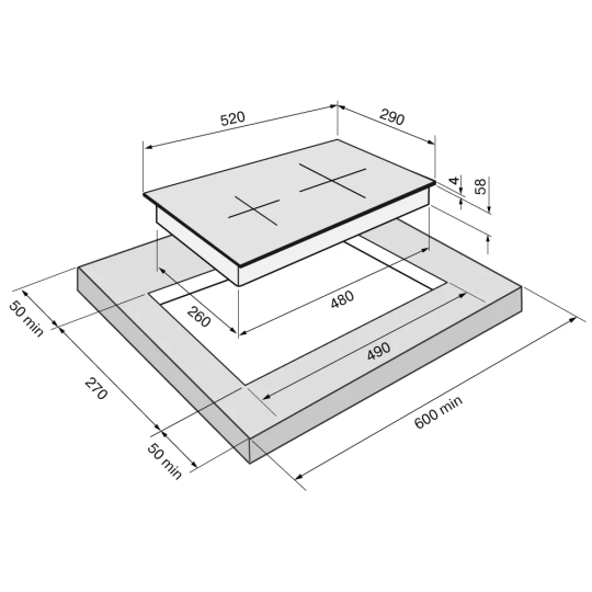 Панель индукционная KRONA ARGON 30BL 2BTS