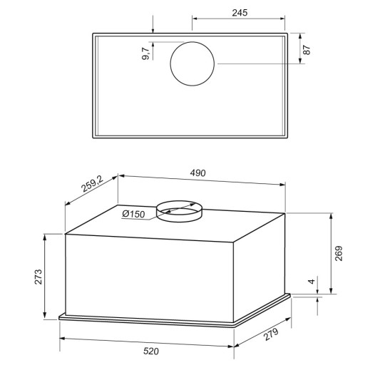 Вытяжка KRONA ARVEN 600 WHITE S