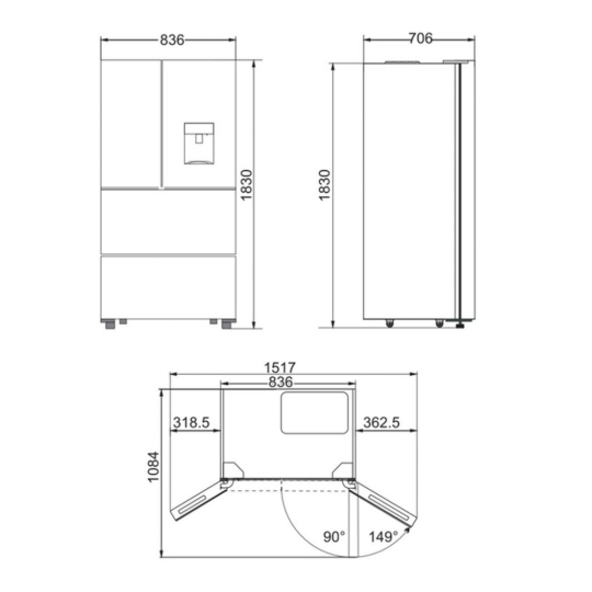 Холодильник Side-by-side Kaiser KS 80425 EM N Холодильник Side-by-side Kaiser KS 80425 EM N