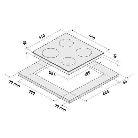 Панель KRONA LUNA 60 BL/S K