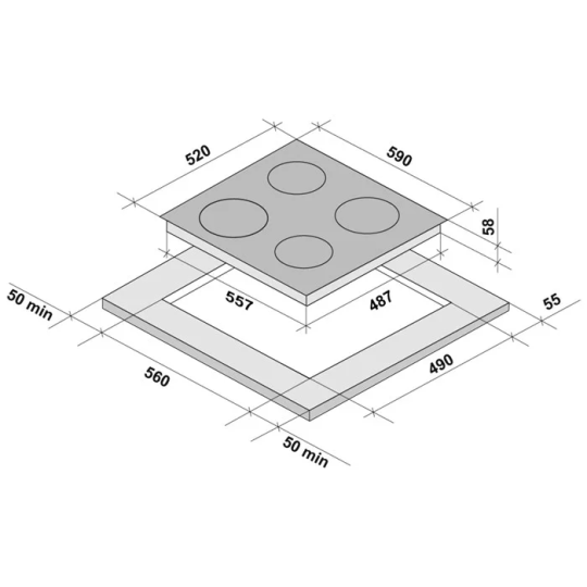 Панель индукционная KRONA REMO 60 BL