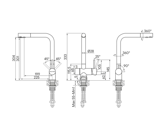 Смеситель Paulmark SKALEN-AN, Sk213020-AN, антрацит