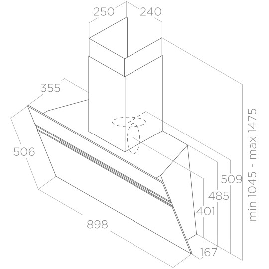 Вытяжка Elica STRIPE LUX @ BL/A/90
