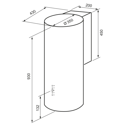 Вытяжка KRONA TINA 350 BLACK 3P